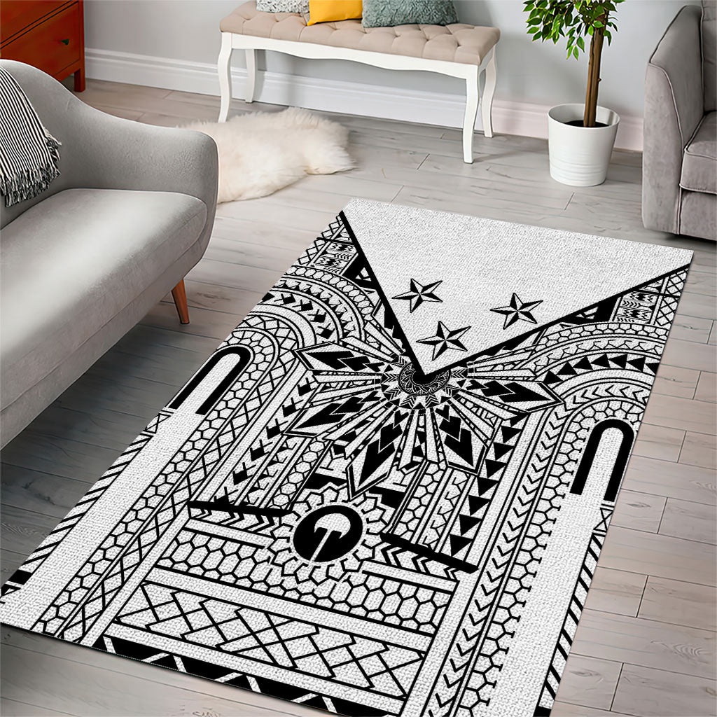 White Philippines Sun Star Area Rug Igorot Tribal Inspiration LT05 - Polynesian Pride