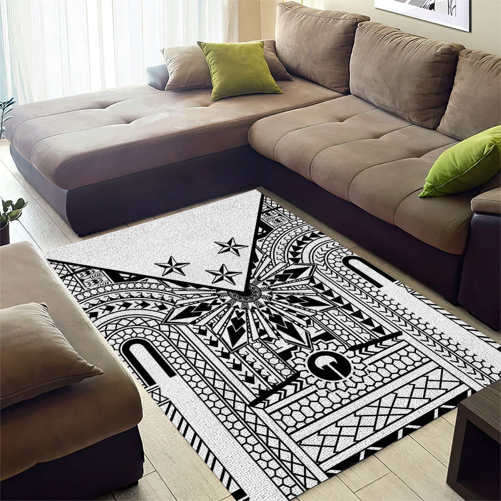 White Philippines Sun Star Area Rug Igorot Tribal Inspiration LT05 - Polynesian Pride