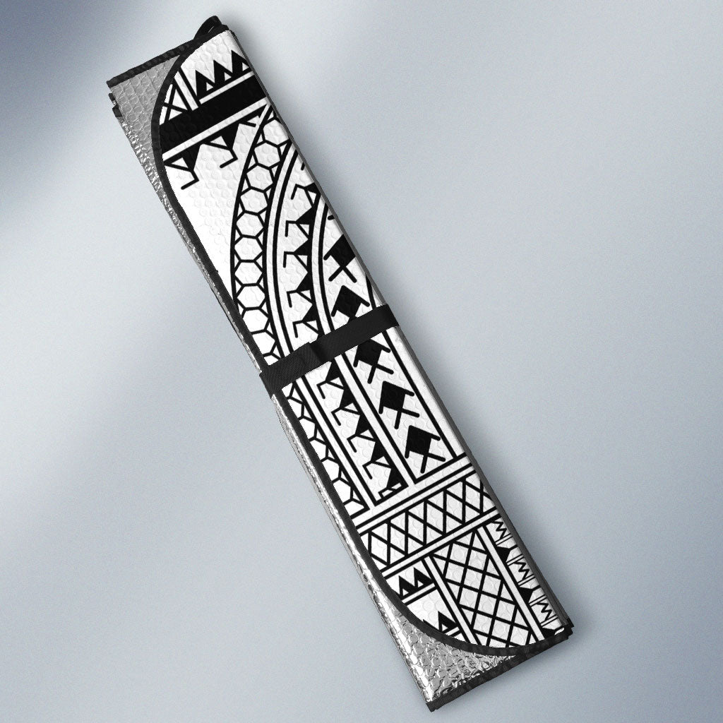 White Philippines Sun Star Auto Sun Shade Igorot Tribal Inspiration LT05 - Polynesian Pride