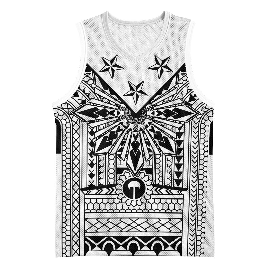 White Philippines Sun Star Basketball Jersey Igorot Tribal Inspiration