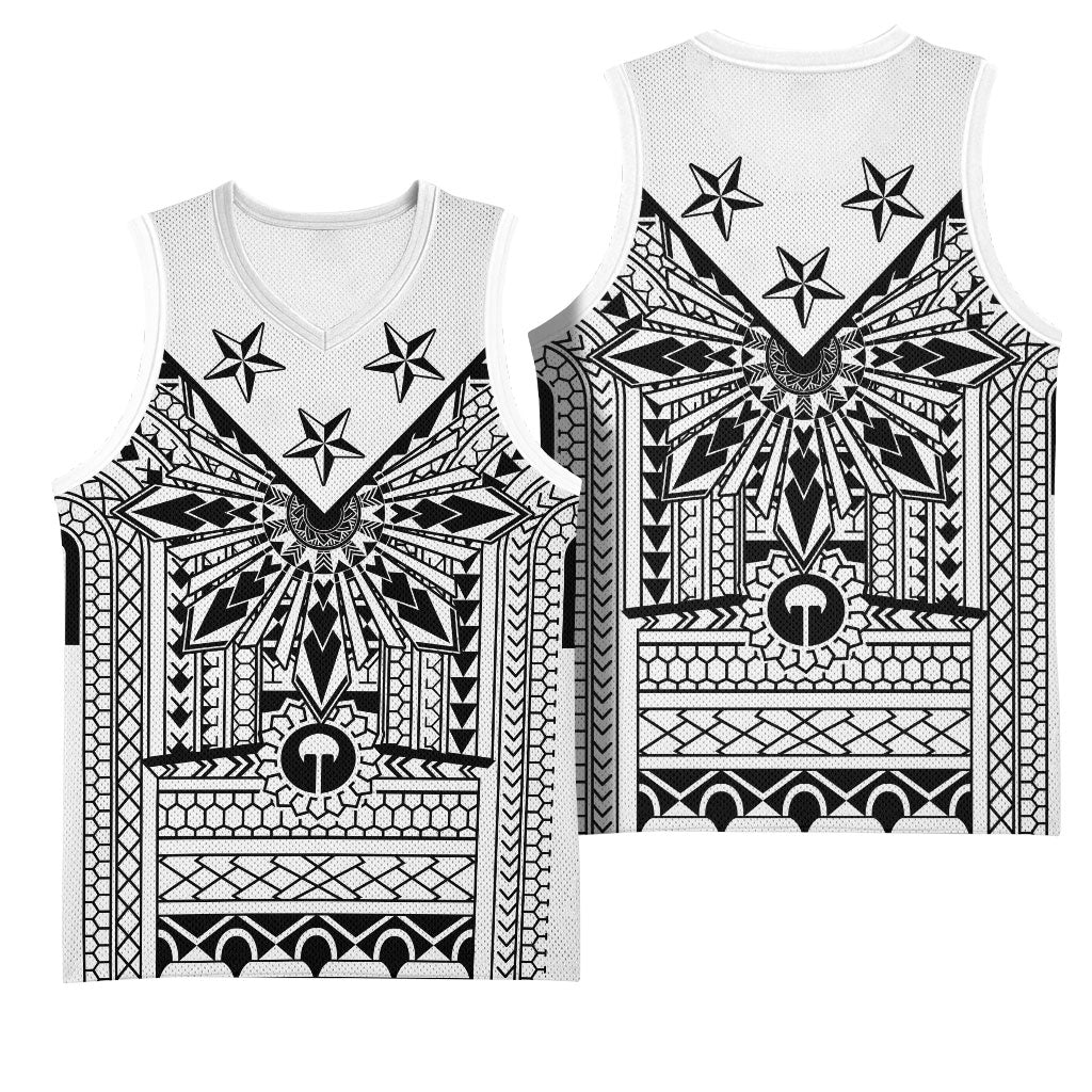 White Philippines Sun Star Basketball Jersey Igorot Tribal Inspiration
