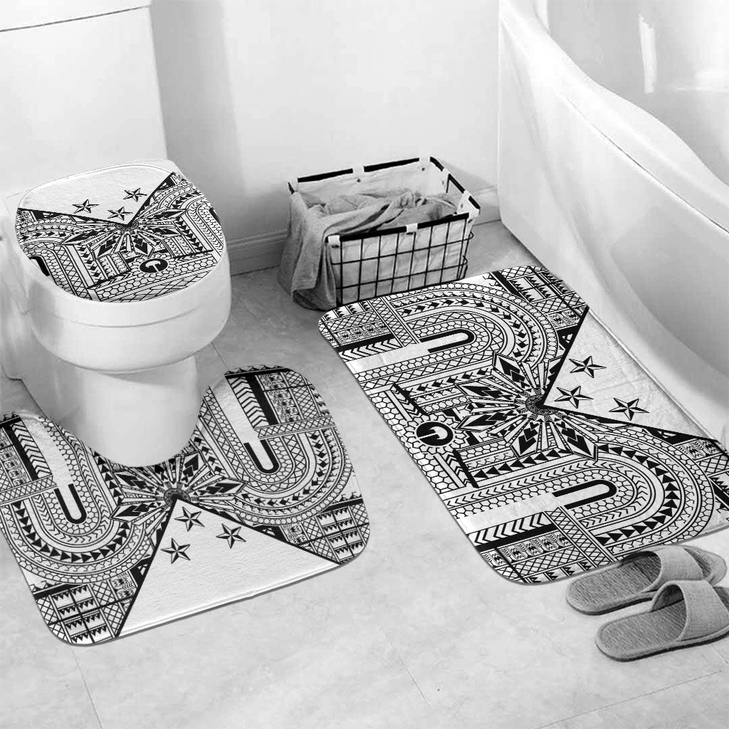 White Philippines Sun Star Bathroom Set Igorot Tribal Inspiration LT05 Mat Set Only (3 pcs) One Size White - Polynesian Pride