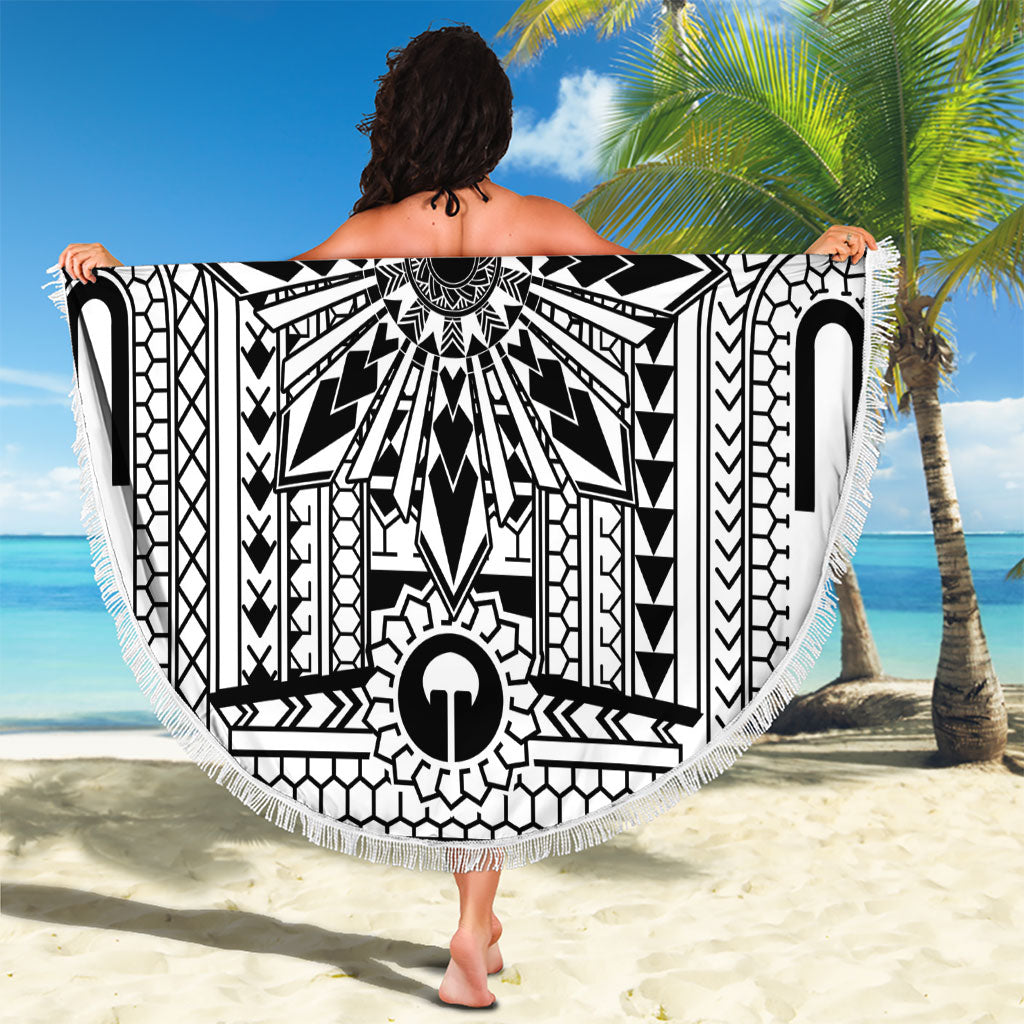 White Philippines Sun Star Beach Blanket Igorot Tribal Inspiration LT05 - Polynesian Pride
