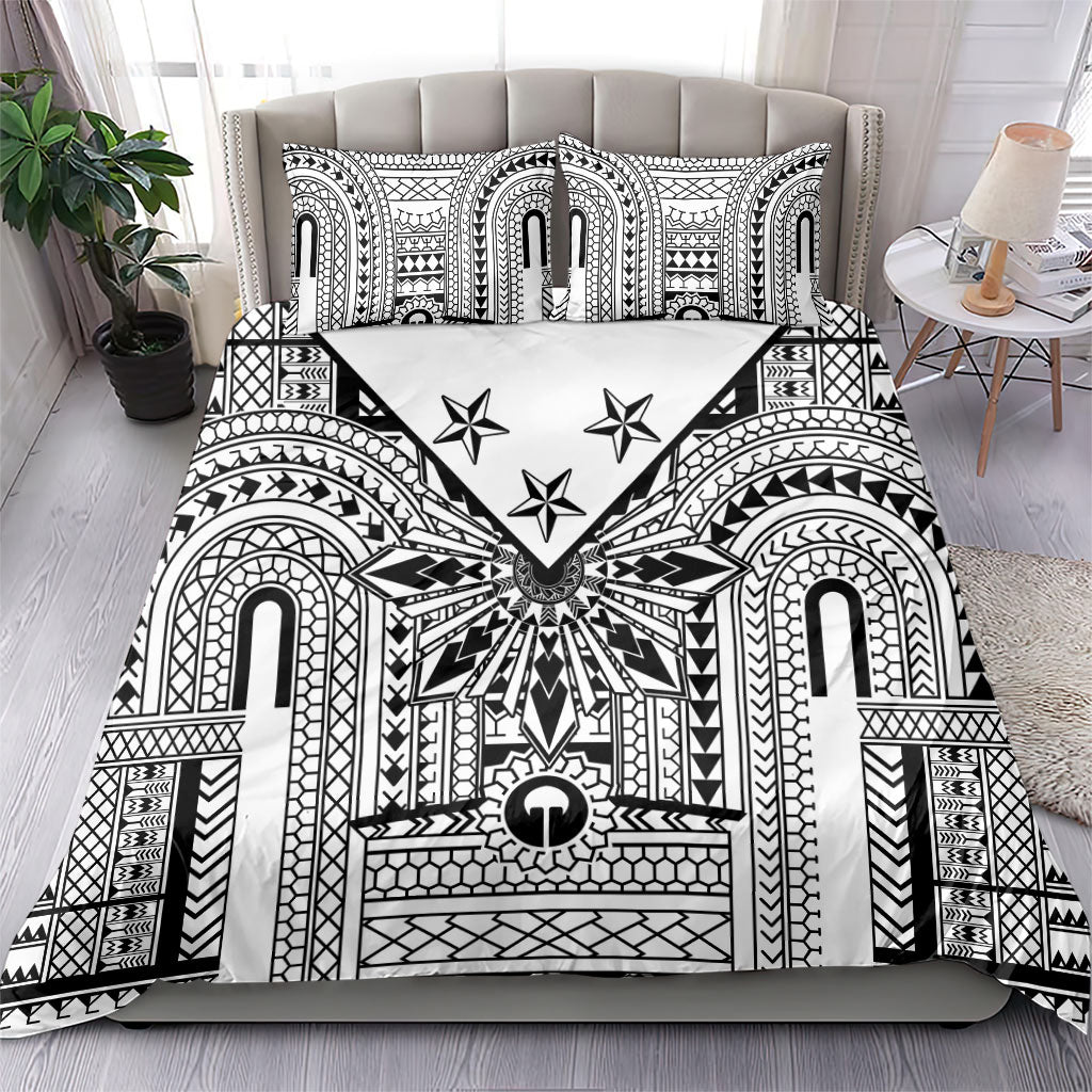 White Philippines Sun Star Bedding Set Igorot Tribal Inspiration LT05 - Polynesian Pride
