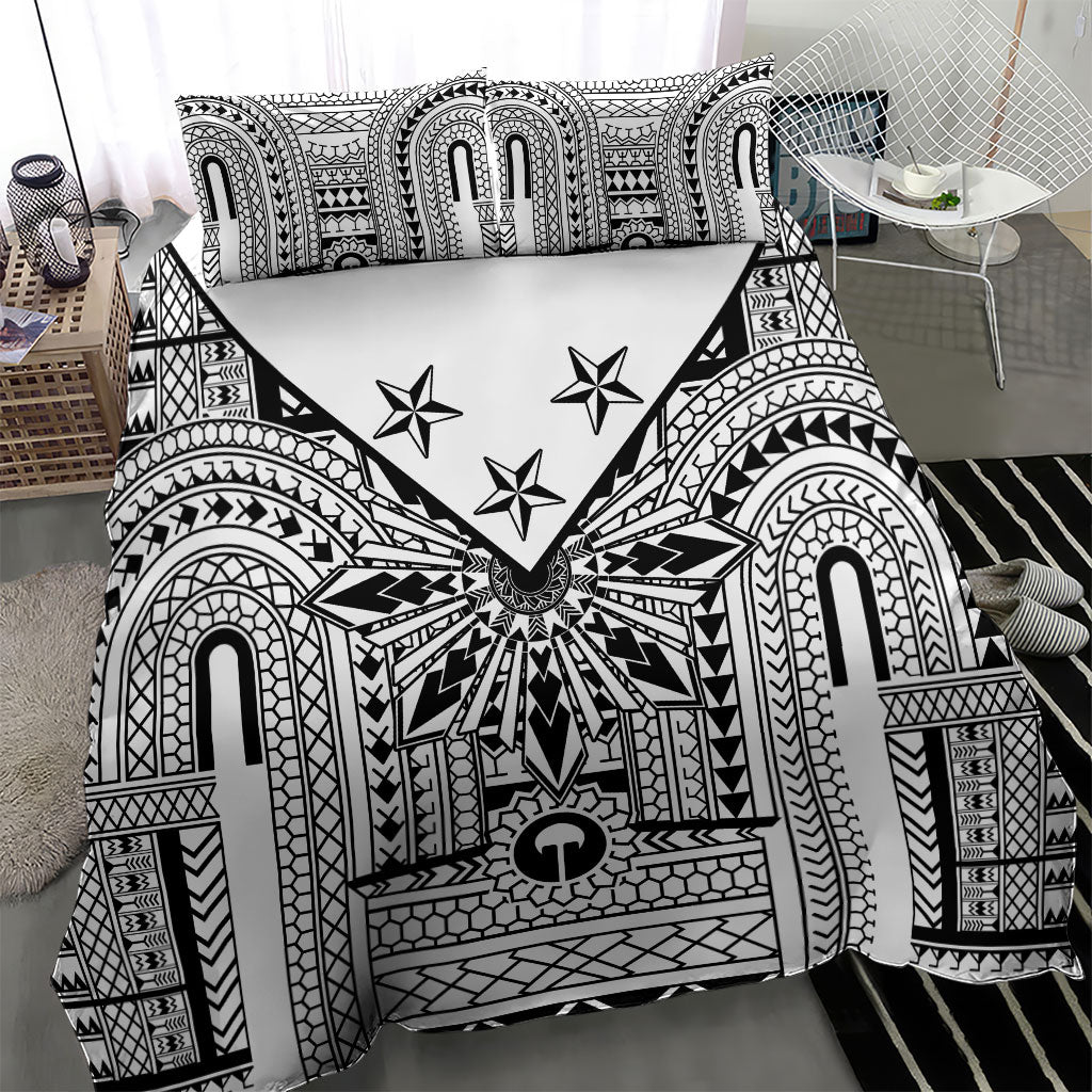 White Philippines Sun Star Bedding Set Igorot Tribal Inspiration LT05 - Polynesian Pride
