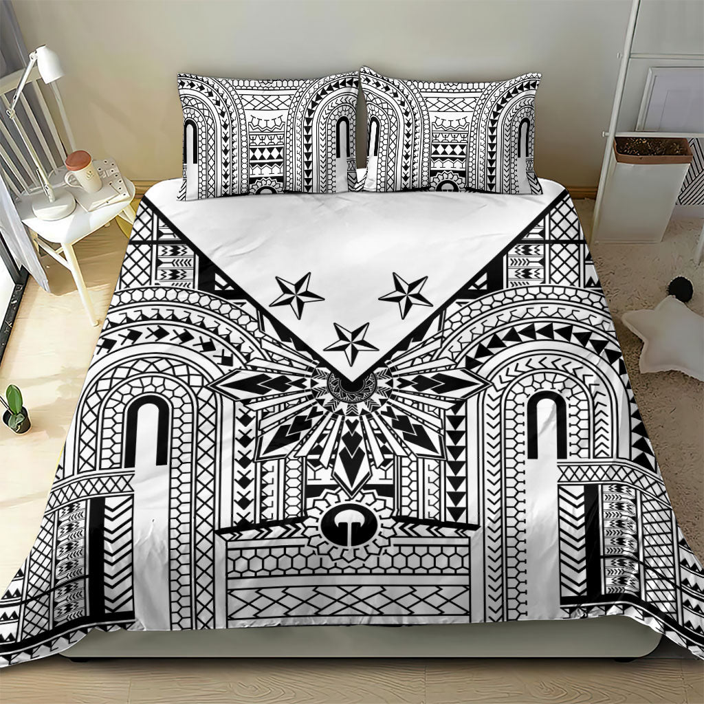 White Philippines Sun Star Bedding Set Igorot Tribal Inspiration LT05 - Polynesian Pride