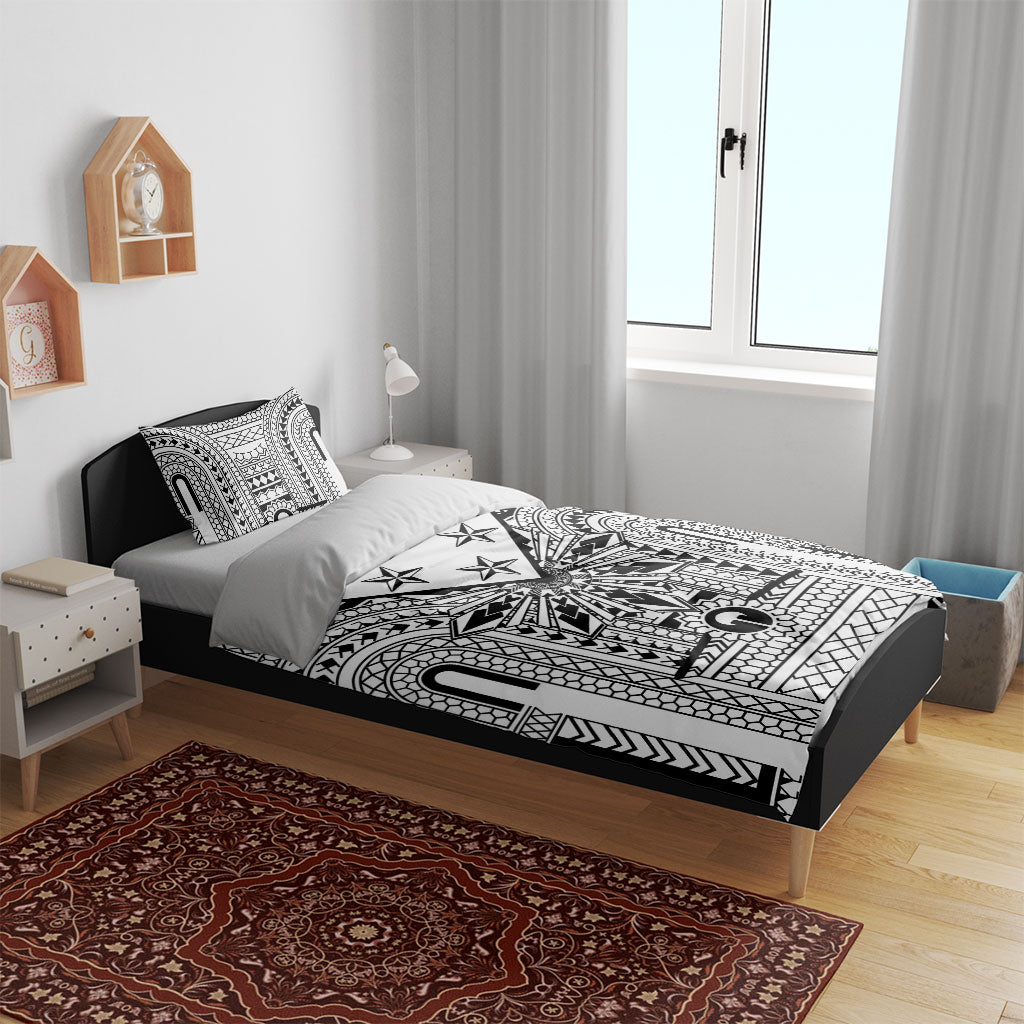 White Philippines Sun Star Bedding Set Igorot Tribal Inspiration LT05 - Polynesian Pride