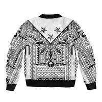 White Philippines Sun Star Bomber Jacket Igorot Tribal Inspiration