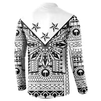 White Philippines Sun Star Button Sweatshirt Igorot Tribal Inspiration LT05 - Polynesian Pride