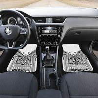 White Philippines Sun Star Car Mats Igorot Tribal Inspiration LT05 Set 2pcs - Front White - Polynesian Pride