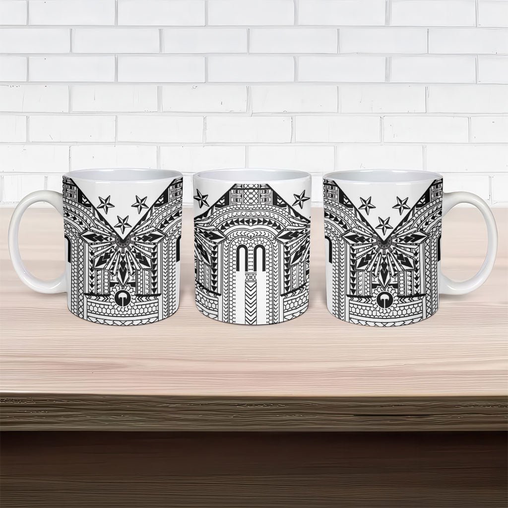 White Philippines Sun Star Ceramic Mug Igorot Tribal Inspiration LT05 - Polynesian Pride