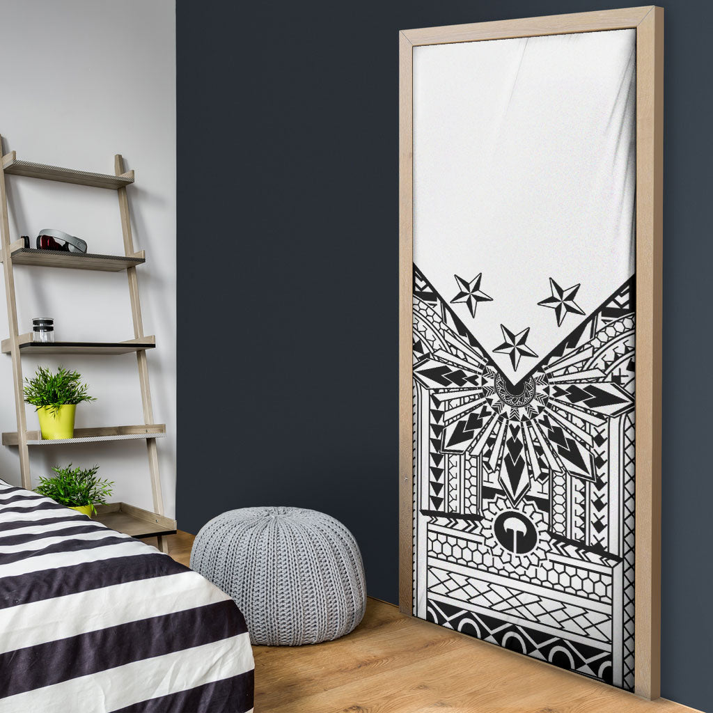 White Philippines Sun Star Door Cover Igorot Tribal Inspiration