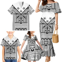 White Philippines Sun Star Family Matching Mermaid Dress and Hawaiian Shirt Igorot Tribal Inspiration