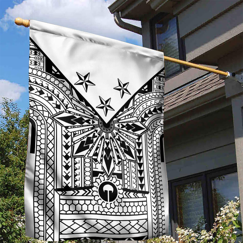 White Philippines Sun Star Garden Flag Igorot Tribal Inspiration LT05 - Polynesian Pride