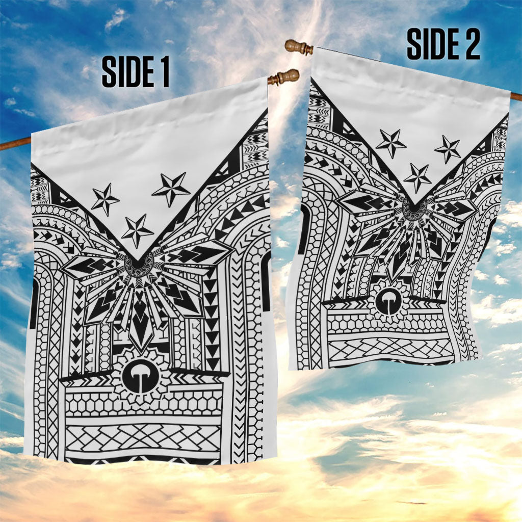 White Philippines Sun Star Garden Flag Igorot Tribal Inspiration LT05 - Polynesian Pride