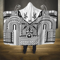 White Philippines Sun Star Hooded Blanket Igorot Tribal Inspiration LT05 - Polynesian Pride