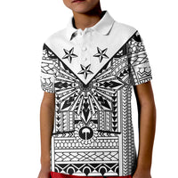 White Philippines Sun Star Kid Polo Shirt Igorot Tribal Inspiration LT05 Kid White - Polynesian Pride