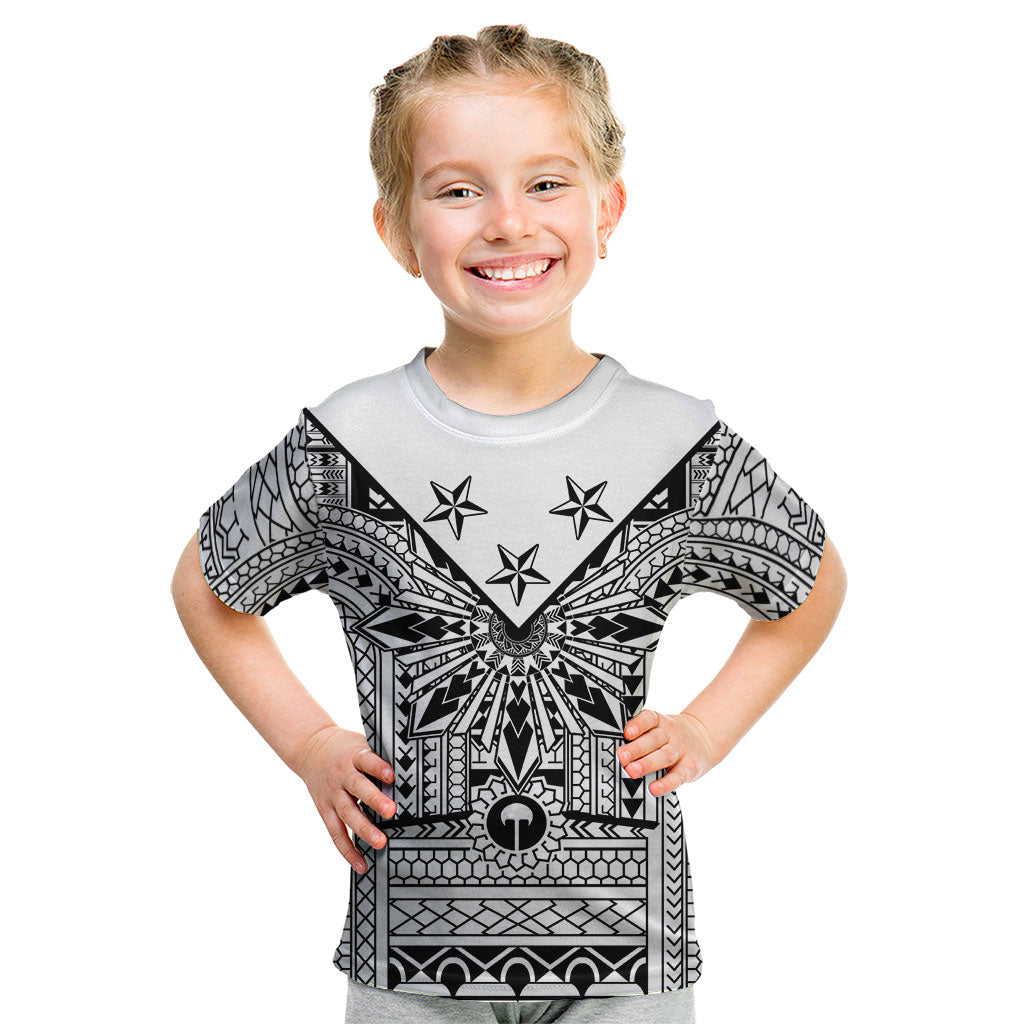 White Philippines Sun Star Kid T Shirt Igorot Tribal Inspiration LT05 White - Polynesian Pride