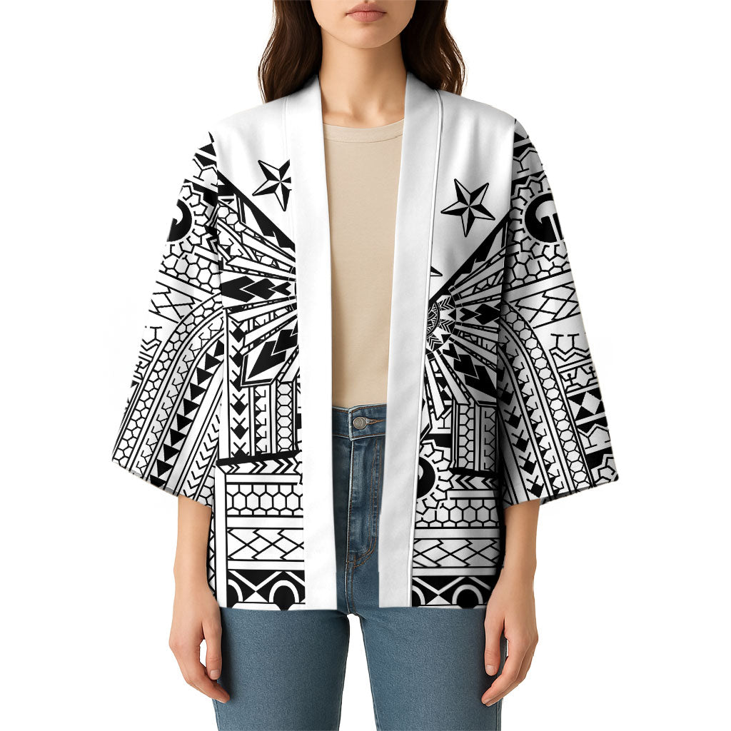 White Philippines Sun Star Kimono Igorot Tribal Inspiration LT05 - Polynesian Pride