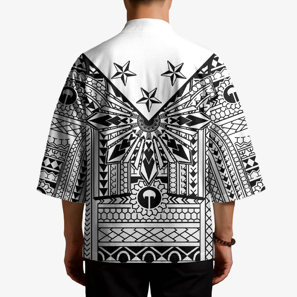 White Philippines Sun Star Kimono Igorot Tribal Inspiration LT05 - Polynesian Pride
