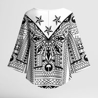 White Philippines Sun Star Kimono Sleeve Blouse Igorot Tribal Inspiration