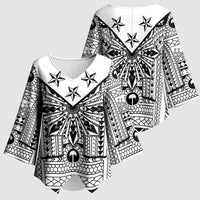 White Philippines Sun Star Kimono Sleeve Blouse Igorot Tribal Inspiration