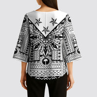 White Philippines Sun Star Kimono Sleeve Blouse Igorot Tribal Inspiration
