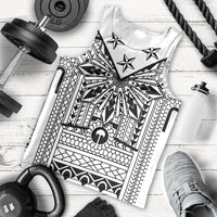 White Philippines Sun Star Men Tank Top Igorot Tribal Inspiration