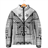 White Philippines Sun Star Padded Jacket Igorot Tribal Inspiration LT05 - Polynesian Pride