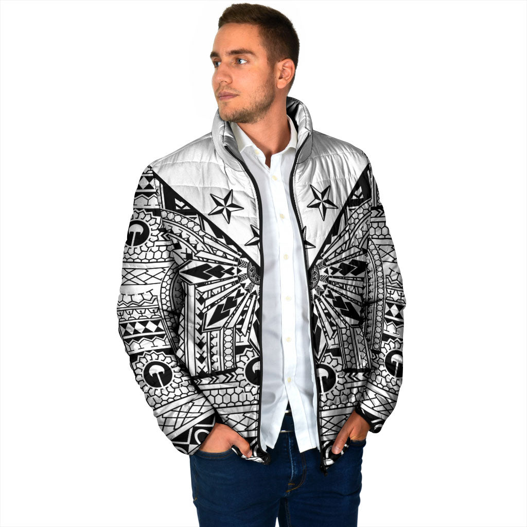 White Philippines Sun Star Padded Jacket Igorot Tribal Inspiration LT05 - Polynesian Pride