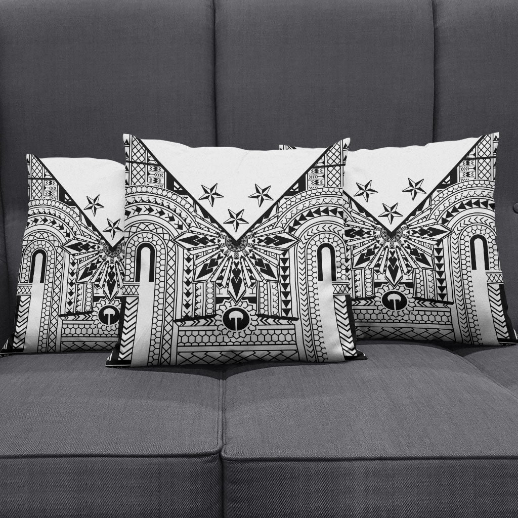White Philippines Sun Star Pillow Cover Igorot Tribal Inspiration LT05 - Polynesian Pride
