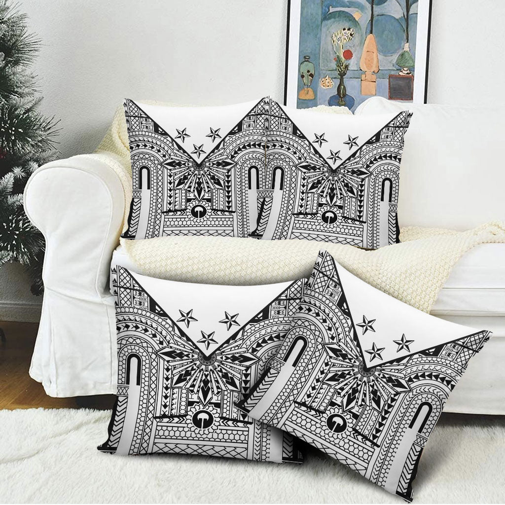 White Philippines Sun Star Pillow Cover Igorot Tribal Inspiration LT05 - Polynesian Pride