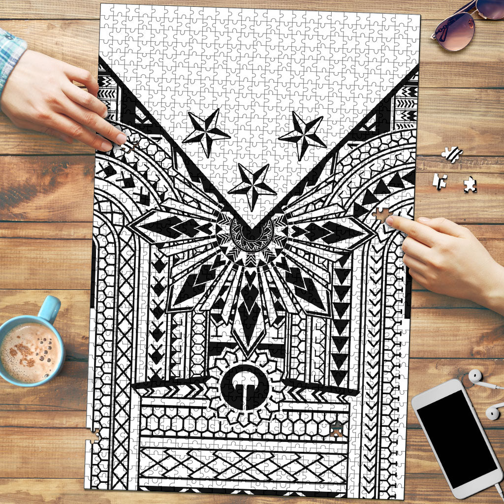White Philippines Sun Star Puzzle Igorot Tribal Inspiration