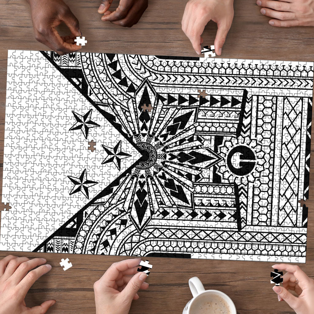 White Philippines Sun Star Puzzle Igorot Tribal Inspiration LT05 - Polynesian Pride