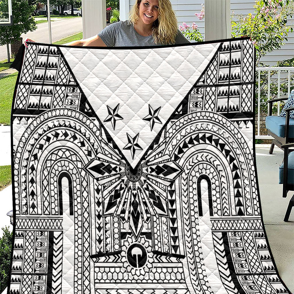 White Philippines Sun Star Quilt Igorot Tribal Inspiration LT05 White - Polynesian Pride