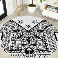 White Philippines Sun Star Round Carpet Igorot Tribal Inspiration LT05 White - Polynesian Pride