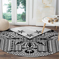 White Philippines Sun Star Round Carpet Igorot Tribal Inspiration LT05 - Polynesian Pride