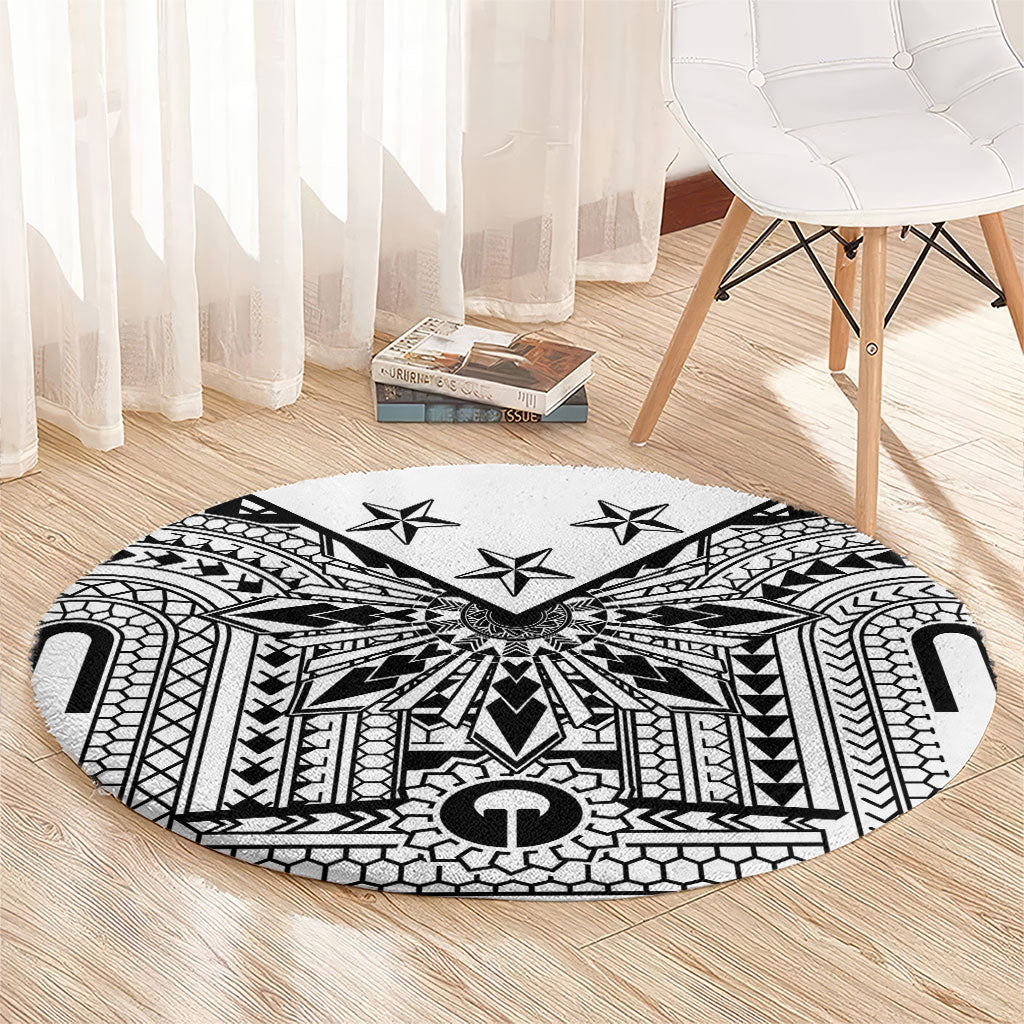 White Philippines Sun Star Round Carpet Igorot Tribal Inspiration LT05 - Polynesian Pride