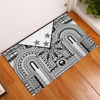 White Philippines Sun Star Rubber Doormat Igorot Tribal Inspiration LT05 - Polynesian Pride