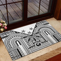 White Philippines Sun Star Rubber Doormat Igorot Tribal Inspiration LT05 - Polynesian Pride