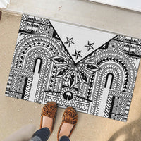 White Philippines Sun Star Rubber Doormat Igorot Tribal Inspiration LT05 - Polynesian Pride