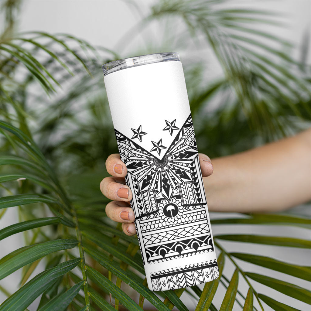 White Philippines Sun Star Skinny Tumbler Igorot Tribal Inspiration LT05 - Polynesian Pride