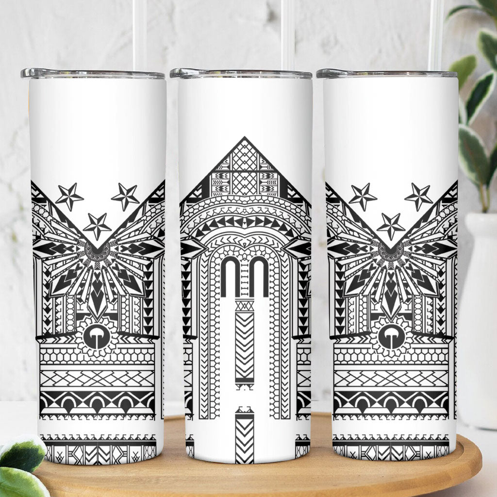 White Philippines Sun Star Skinny Tumbler Igorot Tribal Inspiration LT05 - Polynesian Pride