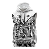 White Philippines Sun Star Sleeveless Hoodie Igorot Tribal Inspiration LT05 White - Polynesian Pride