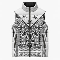 White Philippines Sun Star Sleeveless Puffer Jacket Igorot Tribal Inspiration LT05 Unisex White - Polynesian Pride