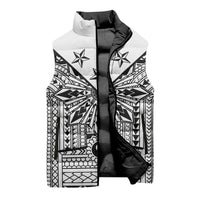 White Philippines Sun Star Sleeveless Puffer Jacket Igorot Tribal Inspiration LT05 - Polynesian Pride