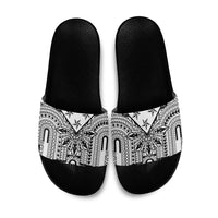 White Philippines Sun Star Slide Sandals Igorot Tribal Inspiration LT05 White - Polynesian Pride