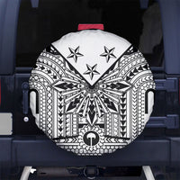 White Philippines Sun Star Spare Tire Cover Igorot Tribal Inspiration LT05 No hole White - Polynesian Pride