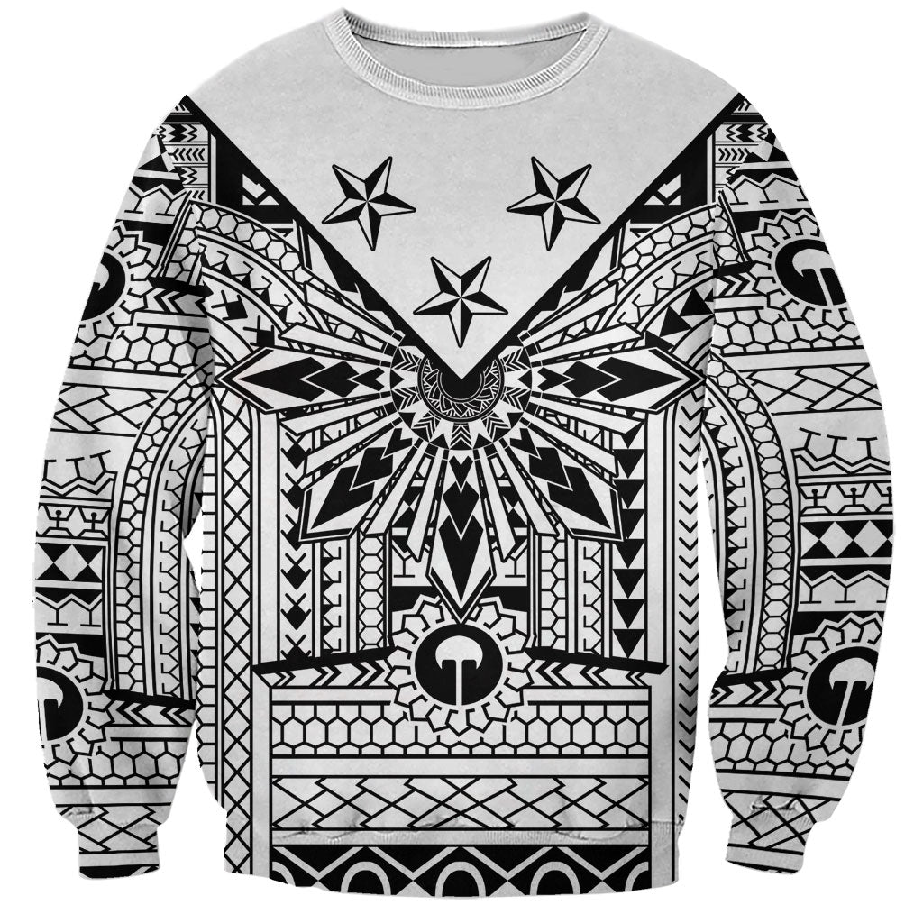 White Philippines Sun Star Sweatshirt Igorot Tribal Inspiration
