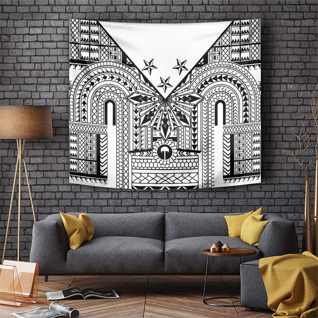 White Philippines Sun Star Tapestry Igorot Tribal Inspiration LT05 White - Polynesian Pride